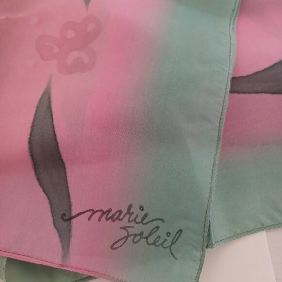 100 % Silk Scarf Made in Canada Hand Painted RARE - Picture 6 of 10